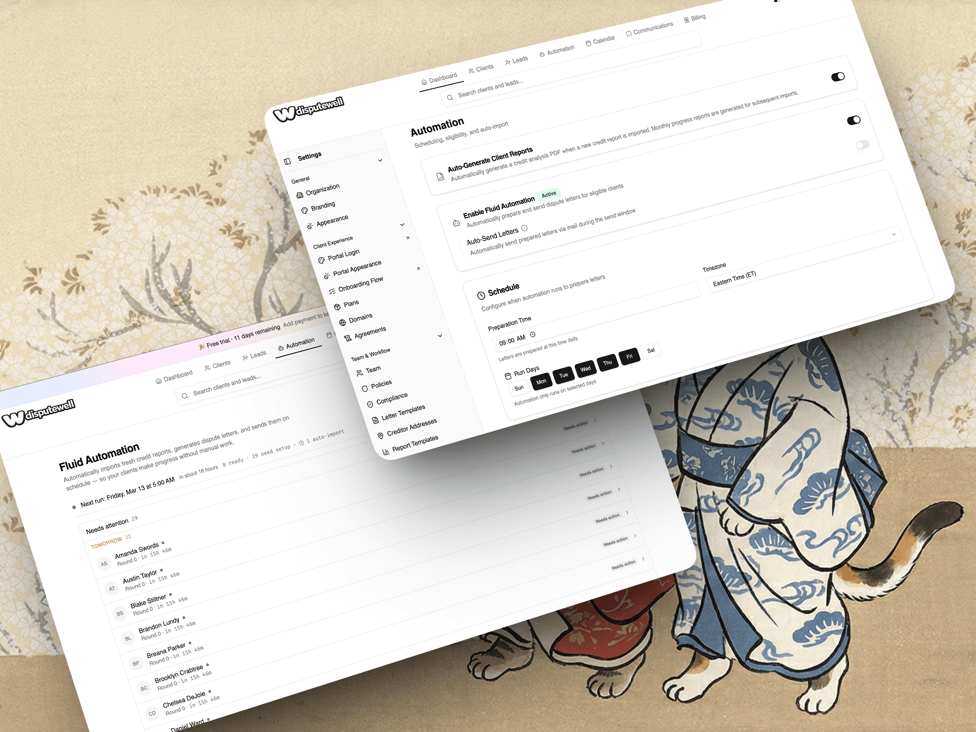 Fluid automation — automated dispute cycle
