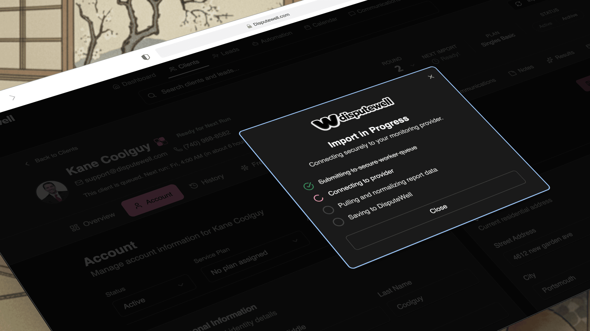 One click credit report import