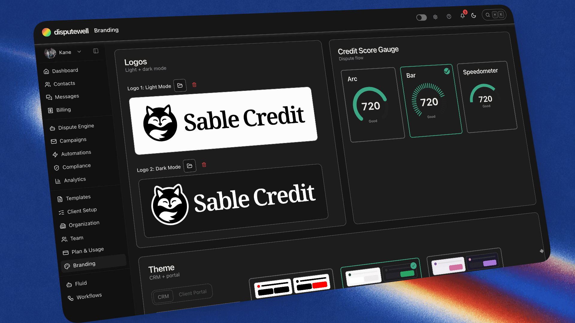 The brand studio: logos, colors, and login pages customized per organization